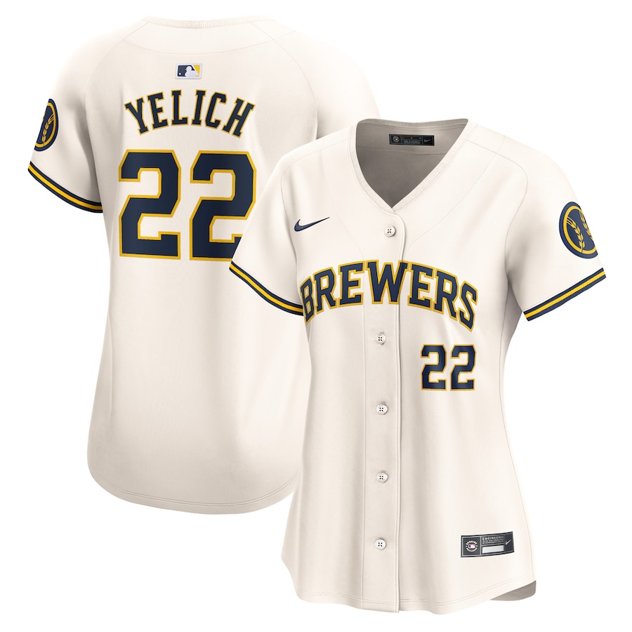 CUSTOM NAME & NUMBER Milwaukee Brewers Women's Home Limited Player Jersey - Cream