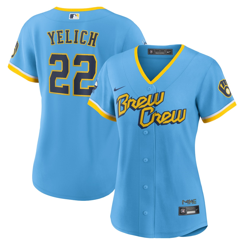 CUSTOM NAME & NUMBER Milwaukee Brewers Women's City Connect Replica Player Jersey - Powder Blue
