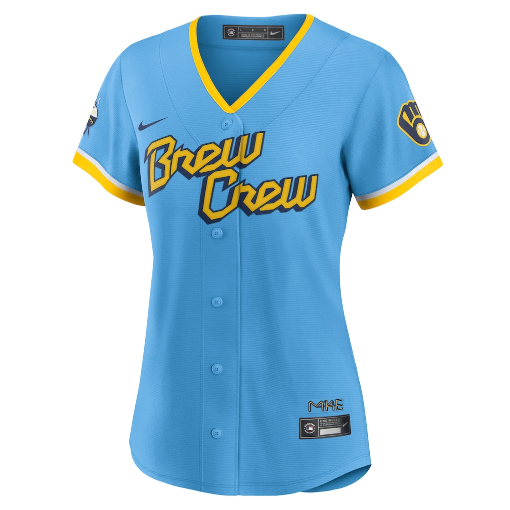 CUSTOM NAME & NUMBER Milwaukee Brewers Women's City Connect Replica Player Jersey - Powder Blue